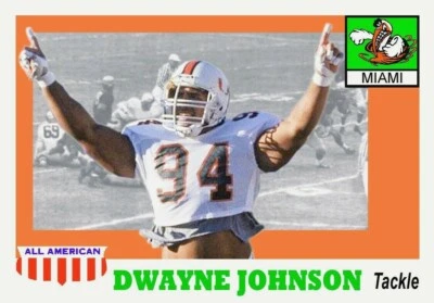DWAYNE THE ROCK JOHNSON COLLEGE MIAMI HURRICANES #### BUY 5 GET 1 FREE # - Image 1 of 2