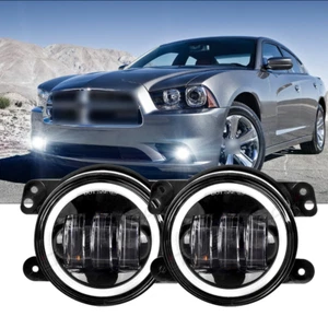 For 2011-2014 Dodge Charger Pair 4" LED Fog Lights Front Bumper Driving Lamps - Picture 1 of 14