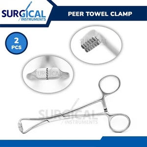 2 Par Abrazadera Toalla Fórceps Quirúrgico Médico OB/Ginecología Alemán Gr - Imagen 1 de 3