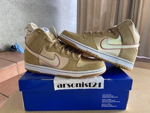 2010 Nike Dunk High Premium SB Koston Thai Temple Metallic Gold 313171 702 US 11 - Picture 1 of 24