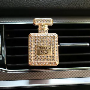 Diamond perfume bottle Car Air Vent Freshener Perfume Clip Aroma Diffuser Scent - Picture 1 of 5