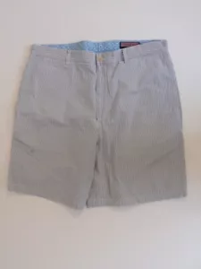 VINEYARD VINES Para Hombre Azul Blanco Seersucker 100% Algodón Frente Plano Corto Talla 36 - Imagen 1 de 6