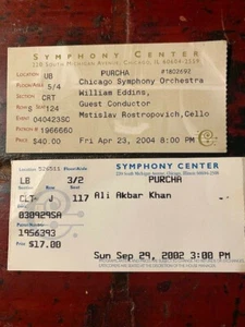 Last Chicago shows of M.ROSTROPOVICH & ALI AKBAR KHAN-Concert Ticket Stubs - Picture 1 of 4