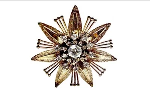 Vintage Gold Star Rhinestone Hat Pin,Metal,Star on end of Hat Pin,11.5"l - Picture 1 of 4