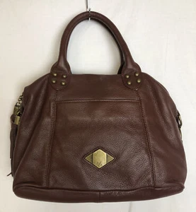 Luxe Rachel Zoe Brown Leather Convertible Satchel Brown Handbag Purse - Picture 1 of 9