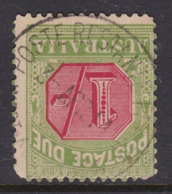 Australia 1/- Shilling Red & Green Postage Due Poste Restante 1914 Frank - Image 1 of 2