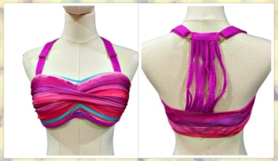 NUEVO Top de Natación Bikini Athena Talla 8 Púrpura Rosa Turquesa Almohadillas Tirantes Espalda Playa Foto 1 de 4