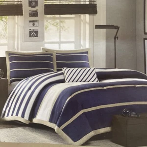 Mi Zone Full/Queen Duvet Cover Set 4 Pc, Striped Multicolor 👍 - Picture 1 of 3