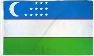 "UZBEKISTAN" flag 2x3 ft polyester banner sign UN United Nations - Picture 1 of 8