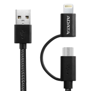 ADATA 3-in-1 Micro USB/USB-C Durable Braided Cable - 100cm Black - Picture 1 of 1