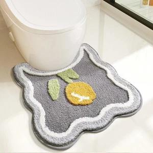 Absorbent Soft Microfiber Toilet Rug Non Slip TPR Backing Machine Washable Mat - Photo 1/23