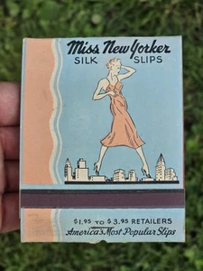 Vtg Miss New Yorker Silk Slips Matchbook Old Unique New York Clothes Advertising - Picture 1 of 9