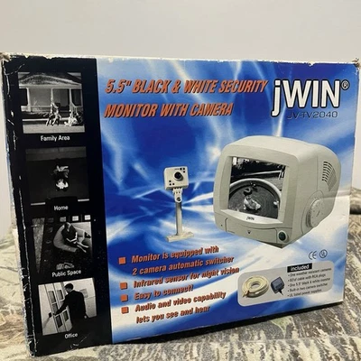 VTG jWin JV-TV2040 5.5” Security System Camera & Monitor Black White NIB - Image 1 of 4