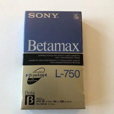 Sony Betamax L-750 Blank Recordable Beta Tape 'Hi-Packing' Sealed New 222 meters - Image 1 of 4