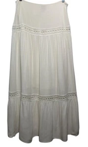 Maxi Falda Koko Mason Para Mujer Grande Blanca Con Niveles Ojales Acento Forrada Fairycore - Imagen 1 de 8