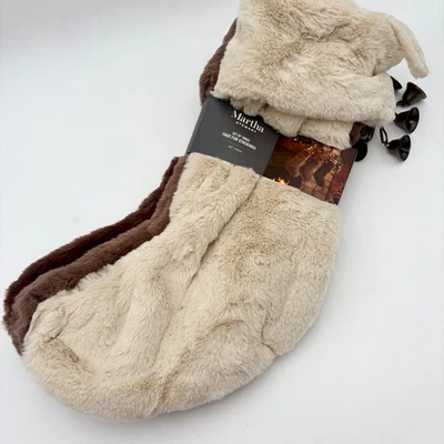 Martha Stewart Juego de 3 Medias de Navidad de Piel Sintética Neutrales Decoración de Vacaciones 22" Foto 1 de 4