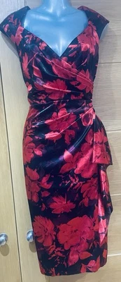 Debenhams Debiut Satin Floral Dress Size 14 Uk Brand New - image 1 of 4