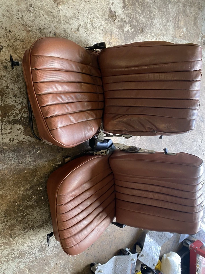 1972 - 74 Mercedes Benz R107 350SL 450SL Front  Seats Tobacco Brown Rare Color - Image 1 of 4