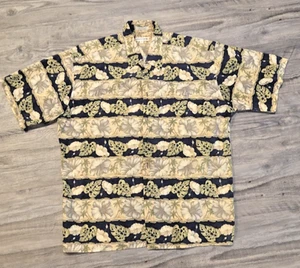 Pierre Cardin Hawaiihemd Herren Large blau grün hellbraun Baumwolle kurzarm - Bild 1 von 5