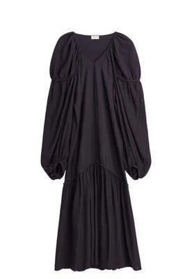 BY Malene Birger Pleated Black Rafaela V-Neckline Dress  Size 40 - Image 1 of 4