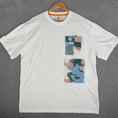 Timberland Double Pocket Shirt Men's Large White Short Sleeve - Image 1 of 4