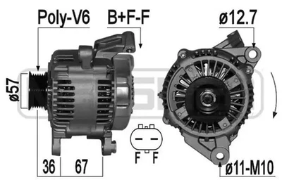 Alternator with V-ribbed belt pulley 209345A ERA for JEEP GRAND CHEROKEE Mk II - Image 1 of 4