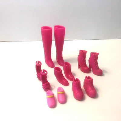 Shoes Barbie Doll Pink Lot of Boots & Shoes Fashion Accessory 6 Pairs - Image 1 of 4