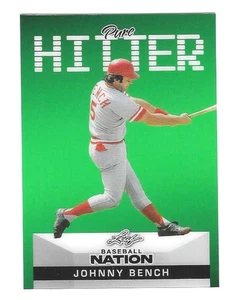 JOHNNY BENCH 2025 Leaf Baseball Nation Pure Hitter Green Acetate #/4 Reds - Picture 1 of 2