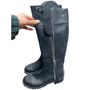 Volatile Damen schwarz 8 knielange Stiefel Combat Emo Grunge Goth Whimsy Witch - Bild 1 von 8