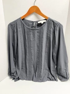 Loft Long Sleeve Blouse - Graphite Small - Picture 1 of 4