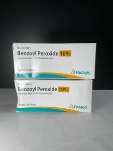 2X Benzoyl Peroxide 10% Acne GEL 2.1oz ( 60 gm ) PERRIGO / PADAGIS - Picture 1 of 4