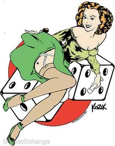 Lucky Lady STICKER Decal Kozik Poster Artist KZ39 - Picture 1 of 1