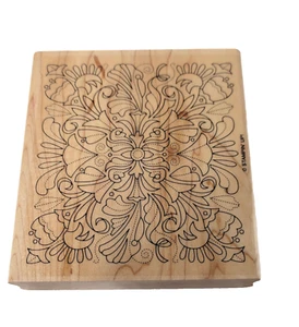 Stampin' Up! ~ Feiner Schnörkel ~ Holz montierter Stempel nicht mehr produziert Gummistempel 3 1/4 x 3 Zoll - Bild 1 von 2