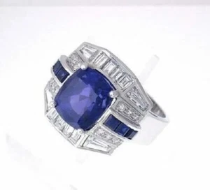 14K White Gold Fn Breathtaking Luxurious Men's Band Ring 4Ct Lab-Created Diamond - Imagen 1 de 5