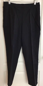 Isaac Mizrahi Live Jett Black Straight Leg Pull On Pants Elastic Waist 12 - Picture 1 of 6