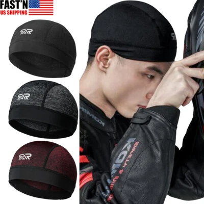 Men Motorcycle Helmet Liner Breathable Skull Cap Doo Rag Headwrap Do Doo Bandana - Image 1 of 4