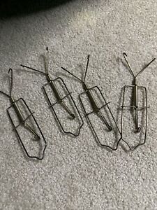 Lot 4 Brass Wire Plate Hangers 6" Expanding Springs Hooks for 5 6 7 8 in Plates