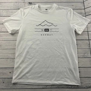 Helly Hansen Norway Short Sleeve T Shirt Men's Medium White - Picture 1 of 4