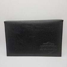 Harley-Davidson Black leather pad-folio business card holder 9X6 manual cover