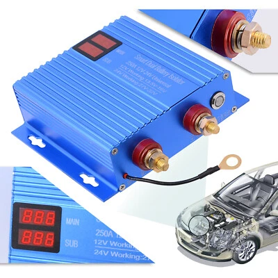 250 Amp Dual Battery Charge Isolator 12V 24V Smart Voltage Sensitive Relay VSR - Image 1 of 4