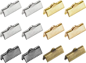 120Pcs Ribbon Crimp Clamp Ends, 16Mm Bookmark Pinch Cord End Clasps for DIY Craf - Picture 1 of 7