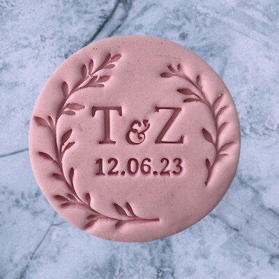 Personalized Wedding Bridal Debosser Stamp - Fondant Cupcake Icing Cookie Decorator
