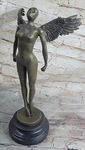 Abstract Winged Angel Nude Female Figure Bronze Sculpture Statue Aldo Vitaleh - Imagen 1 de 10