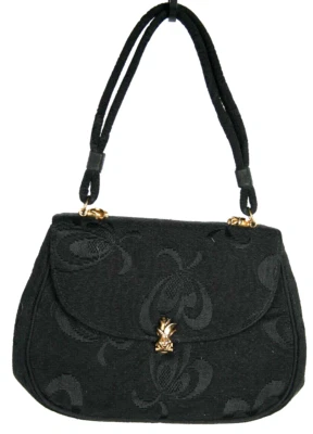 Bolso de mano formal vintage Garay negro con solapa noche mediados de siglo Foto 1 de 4