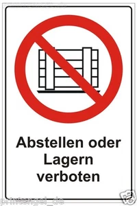 Cartel estacionamiento o almacenamiento prohibido terreno de fábrica aviso paleta de carretillas elevadoras - Imagen 1 de 1