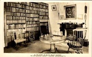 Vintage RPPC Photo Postcard Poet Ralph Waldo Emerson Study Concord MA 1951 - Picture 1 of 3