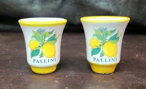 (2) Pallini Limoncello Shot Glasses, Hand-Painted, Deruta Italy, EUC/FREE SHIP! - Picture 1 of 8