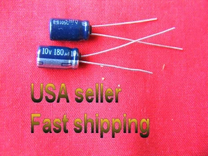 4 pcs  -  180uf  10v  Panasonic radial electrolytic capacitors - Picture 1 of 1