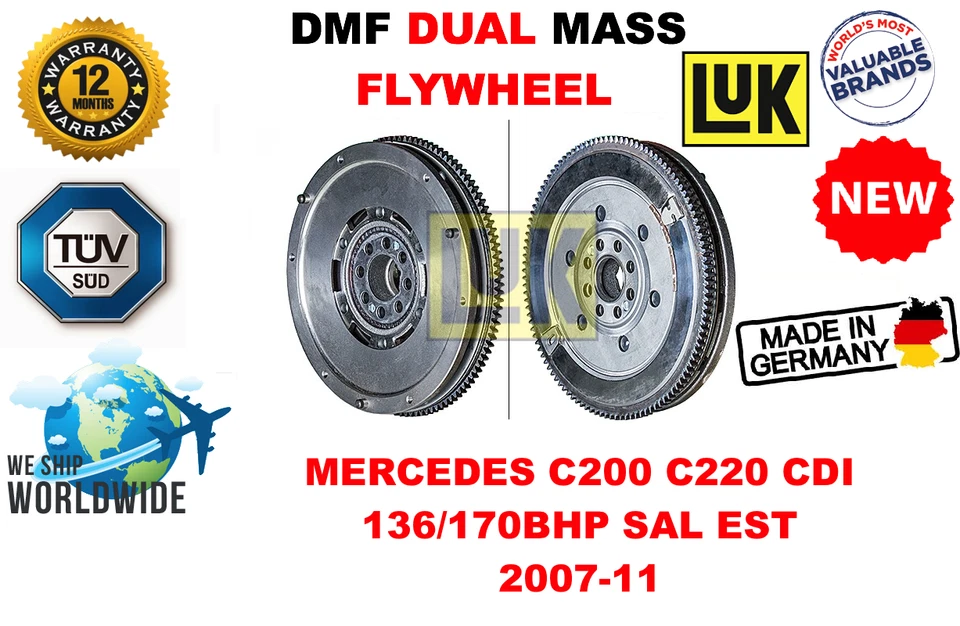 FOR MERCEDES C200 C220 CDI 136/170BHP SAL EST 2007-11 NEW DUAL MASS DMF FLYWHEEL - Image 1 of 1