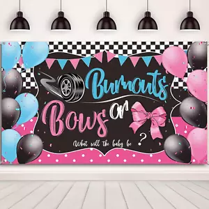 Burnouts or Bows Gender Reveal Decoration Bows or Burnouts Backdrop Gender Revea - Picture 1 of 12